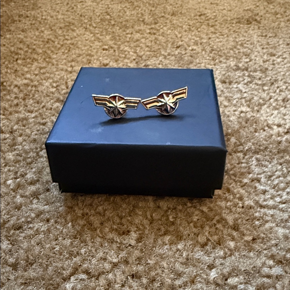 Captain Marvel Gold and Silver earrings